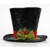 Χριστουγεννιάτικο Κρεμαστό Καπέλο, με Φιόγκο και Γκι (25cm)